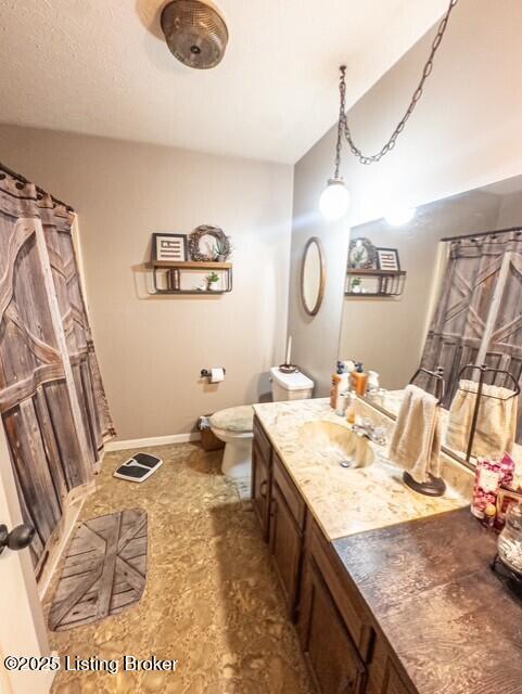 2866 Sunbeam Rd, Leitchfield, KY 42754 - bathroom with vanity and a shower with shower curtain