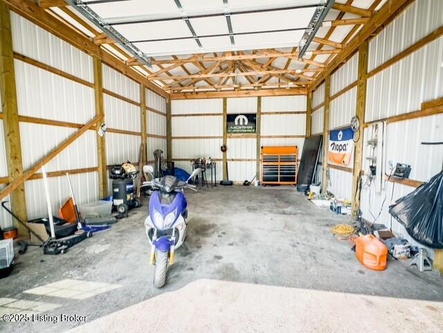 2866 Sunbeam Rd, Leitchfield, KY 42754 - garage featuring metal wall
