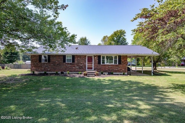 10563 S Dixie Hwy, Sonora, KY 42776 - ranch-style house featuring a carport, brick siding, and a metal roof
