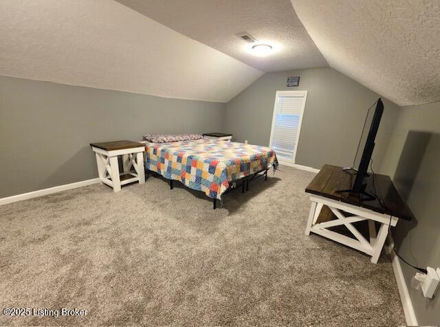 1515 Concord Rd, Falls Of Rough, KY 40119 - carpeted bedroom with a textured ceiling and lofted ceiling