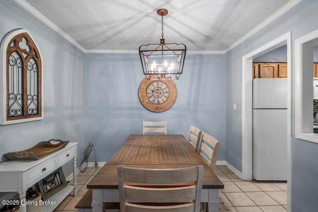 6711 Gunston Ln Unit H10, Prospect, KY 40059 - dining area with light tile patterned floors, a chandelier, and crown molding