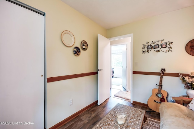 7327 Sideoats Dr, Crestwood, KY 40014 - living area with wood finished floors and baseboards