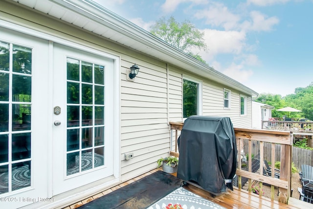 7327 Sideoats Dr, Crestwood, KY 40014 - deck featuring french doors and area for grilling