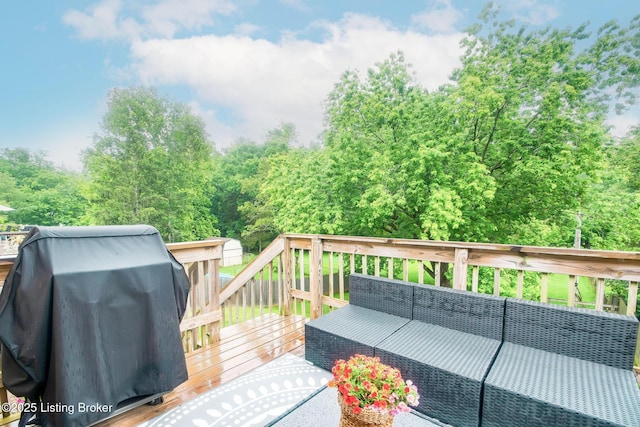 7327 Sideoats Dr, Crestwood, KY 40014 - deck featuring grilling area and an outdoor living space