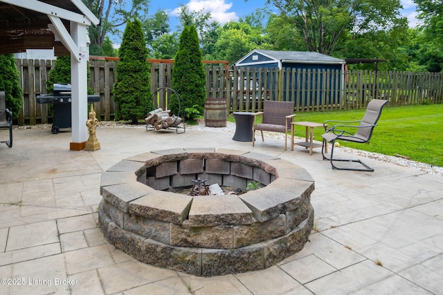 7210 River Rd, Prospect, KY 40059 - view of patio with a fire pit and area for grilling