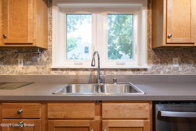 7210 River Rd, Prospect, KY 40059 - kitchen with stainless steel dishwasher and tasteful backsplash
