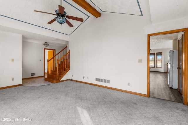 595 Centerview Dr, Shepherdsville, KY 40165 - carpeted spare room with a ceiling fan and stairway