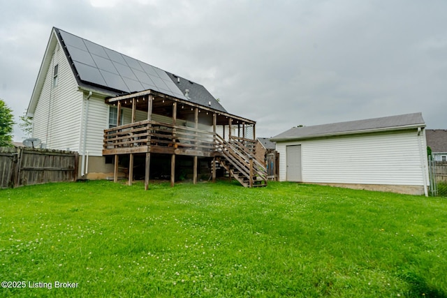 6102 Dalia Ct, Louisville, KY 40272 - rear view of property featuring a fenced backyard, stairs, and a deck