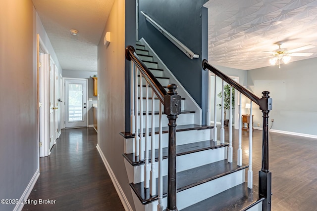 6102 Dalia Ct, Louisville, KY 40272 - stairway with ceiling fan and wood finished floors