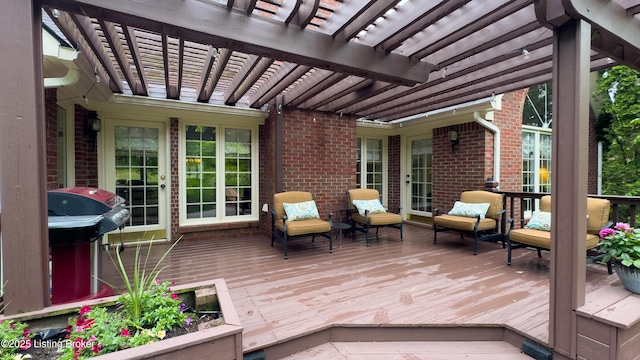 17217 Mallet Hill Dr, Louisville, KY 40245 - deck featuring a pergola and grilling area