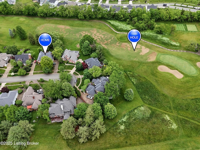 17217 Mallet Hill Dr, Louisville, KY 40245 - aerial view of property's location featuring nearby suburban area and a golf club