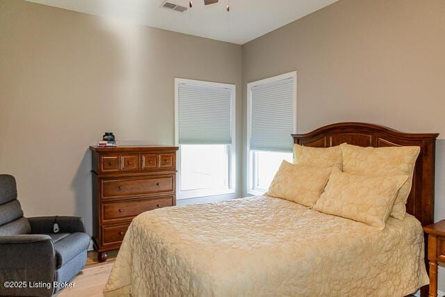2370 N Borcherding Rd, Madison, IN 47250 - bedroom with light wood finished floors and a ceiling fan