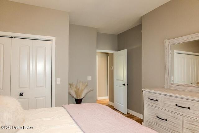2370 N Borcherding Rd, Madison, IN 47250 - bedroom featuring wood finished floors and a closet
