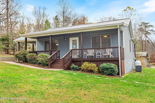 2773 Martin Pierce Rd, Cub Run, KY 42729 - ranch-style house with a metal roof, a porch, and a front yard