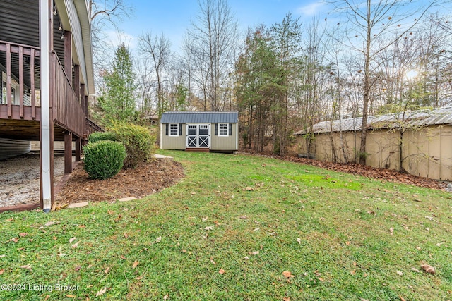 2773 Martin Pierce Rd, Cub Run, KY 42729 - view of green lawn with a shed and a wooden deck