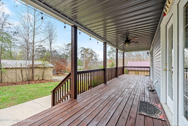 2773 Martin Pierce Rd, Cub Run, KY 42729 - wooden deck with a ceiling fan