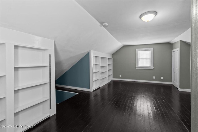 1120 Dresden Ave, Louisville, KY 40215 - bonus room featuring built in shelves, lofted ceiling, and hardwood / wood-style floors