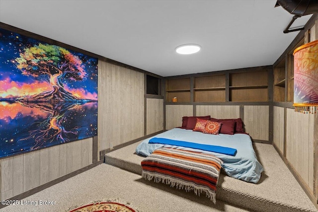 1120 Dresden Ave, Louisville, KY 40215 - carpeted bedroom featuring wood walls