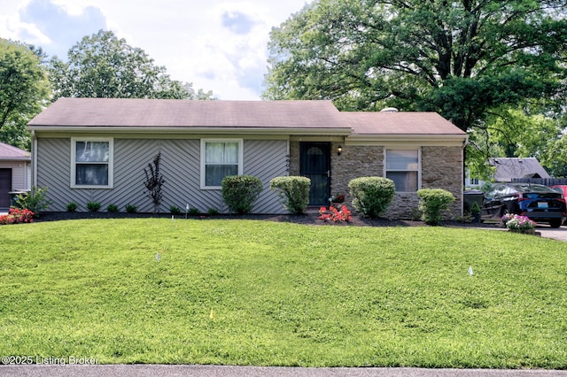 4606 Haeringdon Dr, Jeffersontown, KY 40299 - ranch-style home featuring a front yard and stone siding