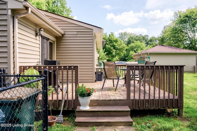 4606 Haeringdon Dr, Jeffersontown, KY 40299 - wooden deck featuring outdoor dining area