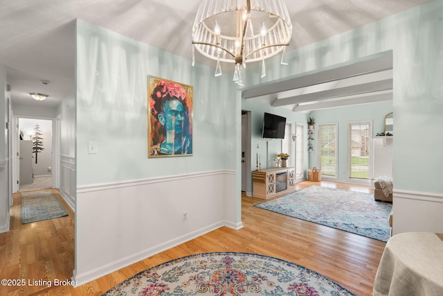 7813 Delightful Way, Louisville, KY 40291 - foyer with wood finished floors and a chandelier