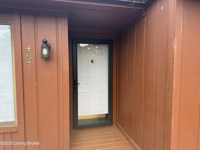 487 Piping Rock Rd, Brandenburg, KY 40108 - view of exterior entry with board and batten siding
