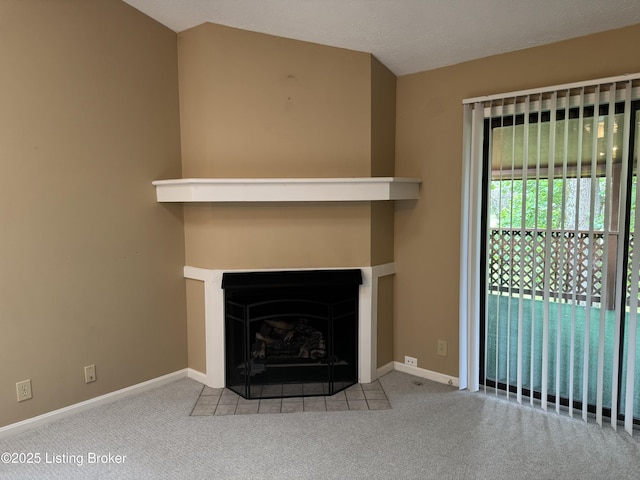 487 Piping Rock Rd, Brandenburg, KY 40108 - unfurnished living room featuring carpet and a fireplace with flush hearth
