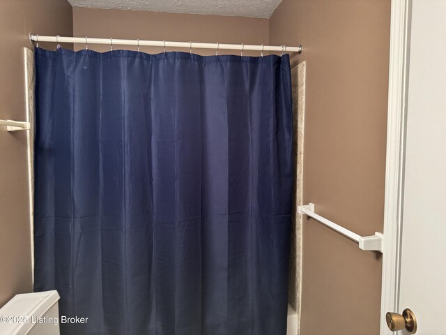 487 Piping Rock Rd, Brandenburg, KY 40108 - bathroom featuring a textured ceiling and shower / bath combo
