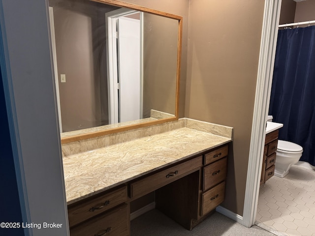 487 Piping Rock Rd, Brandenburg, KY 40108 - bathroom featuring vanity, tile patterned floors, and a shower with shower curtain