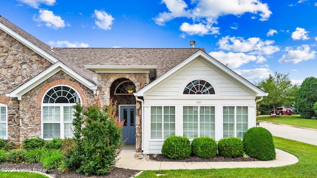 4331 Ivy Crest Cir, Louisville, KY 40241 - view of front facade with stone siding and roof with shingles