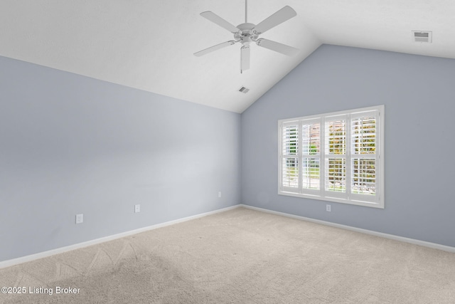 4331 Ivy Crest Cir, Louisville, KY 40241 - carpeted empty room with vaulted ceiling and a ceiling fan