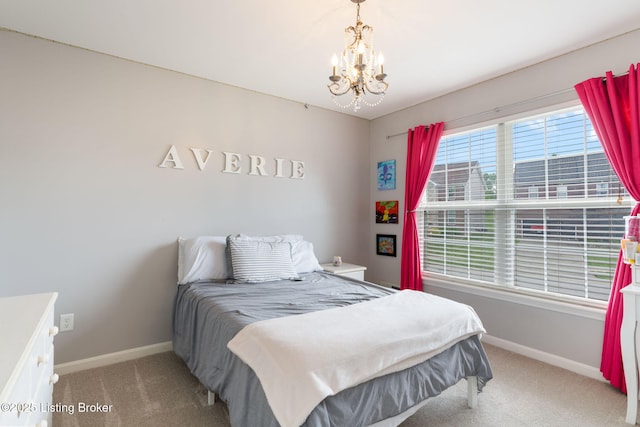 17804 Birch Bend Cir, Fisherville, KY 40023 - bedroom with light colored carpet and a chandelier