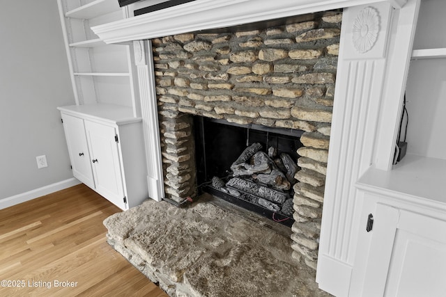 1908 Landing Rd, Prospect, KY 40059 - detailed view of a fireplace and wood finished floors
