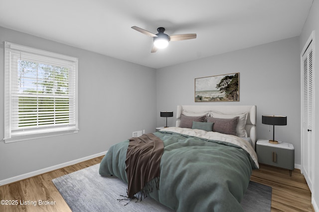 1908 Landing Rd, Prospect, KY 40059 - bedroom featuring wood finished floors, a closet, and ceiling fan