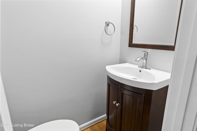 1908 Landing Rd, Prospect, KY 40059 - half bath featuring vanity and wood finished floors