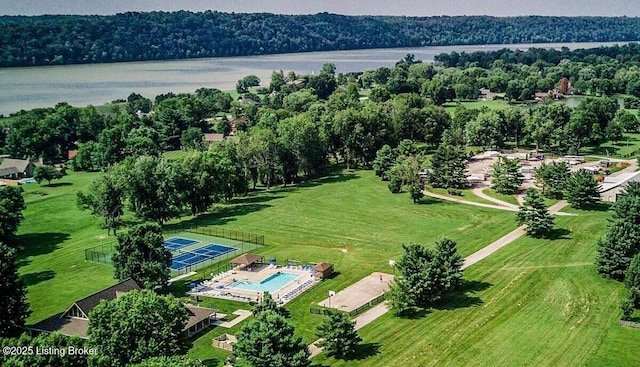 1908 Landing Rd, Prospect, KY 40059 - drone / aerial view of a nearby body of water and a pool area