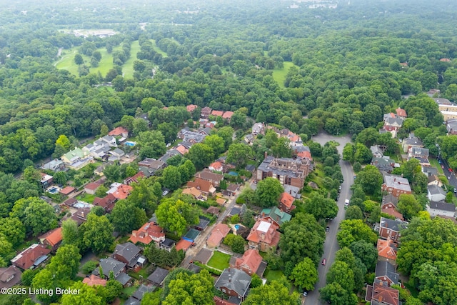 2144 Baringer Ave, Louisville, KY 40204 - aerial perspective of suburban area with a heavily wooded area