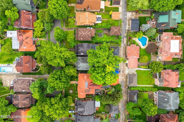 2144 Baringer Ave, Louisville, KY 40204 - aerial perspective of suburban area featuring a pool area