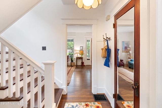 2144 Baringer Ave, Louisville, KY 40204 - corridor with dark wood-type flooring and stairway