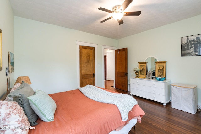 2144 Baringer Ave, Louisville, KY 40204 - bedroom with dark wood-type flooring and a ceiling fan