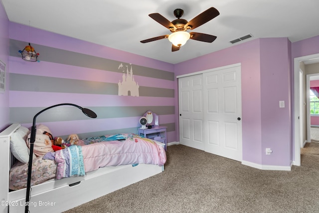 3903 Zaring Mill Ct, Louisville, KY 40241 - carpeted bedroom with a closet and a ceiling fan