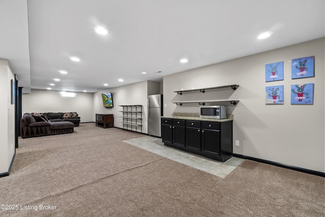 3903 Zaring Mill Ct, Louisville, KY 40241 - living room featuring light colored carpet and recessed lighting