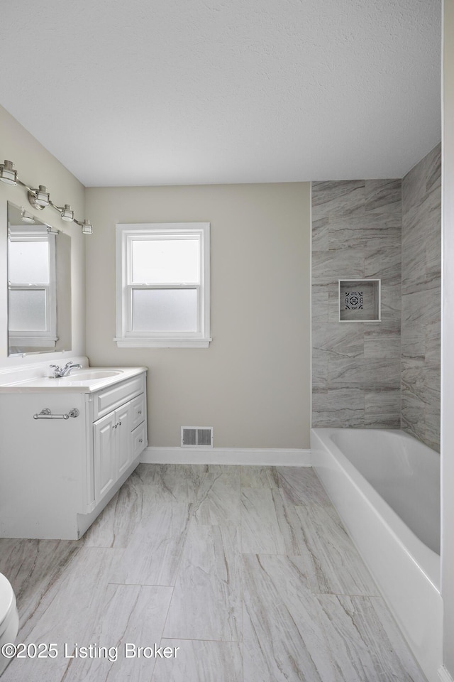 6218 Helenjean Way, Louisville, KY 40272 - full bath featuring marble finish flooring, vanity, and plenty of natural light