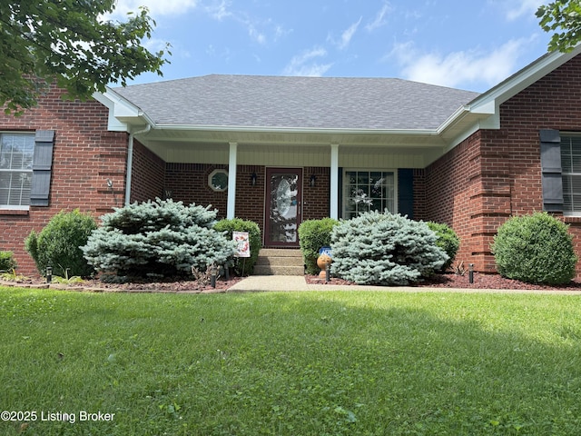 117 Deep Springs Dr, Bardstown, KY 40004 - view of front of home featuring a front lawn, brick siding, and roof with shingles