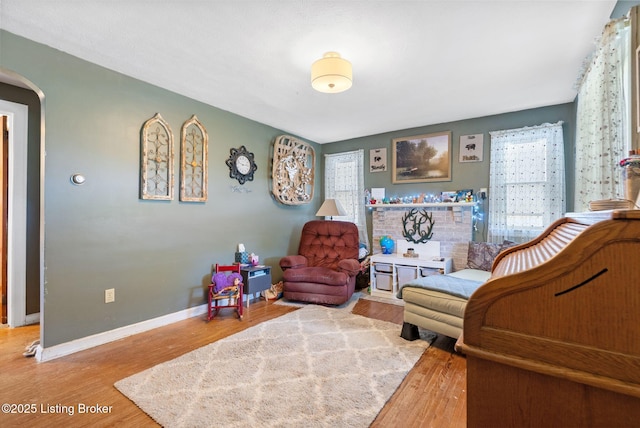 101 Bond St, Lawrenceburg, KY 40342 - living room with arched walkways and wood finished floors