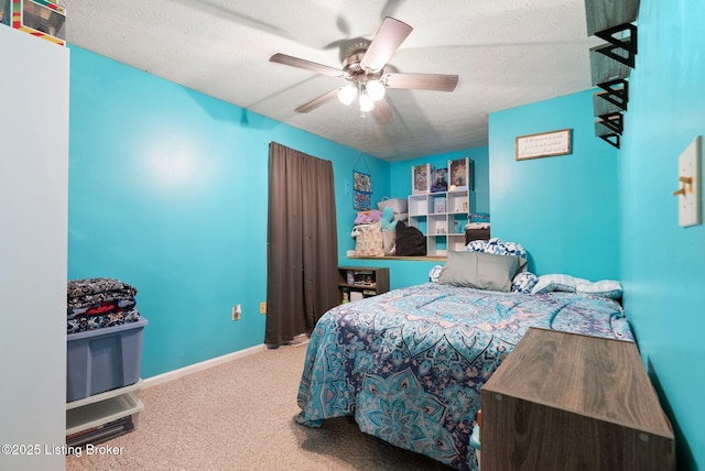 101 Bond St, Lawrenceburg, KY 40342 - bedroom with carpet flooring, a textured ceiling, and a ceiling fan