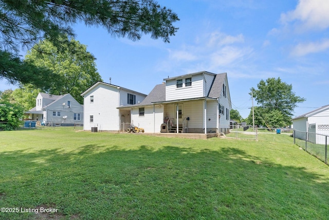 101 Bond St, Lawrenceburg, KY 40342 - back of house featuring a fenced backyard, roof with shingles, and a patio area