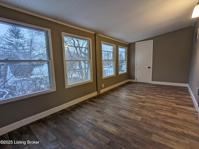 4100 Puppers Ct, Louisville, KY 40213 - unfurnished room with healthy amount of natural light, lofted ceiling, and dark wood-style floors