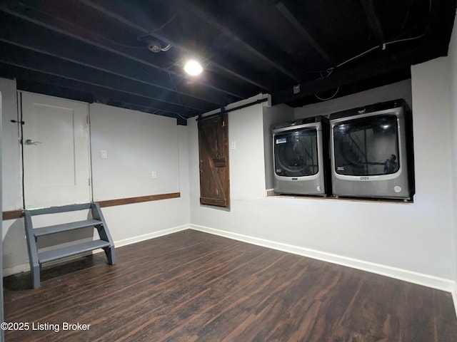 4100 Puppers Ct, Louisville, KY 40213 - finished basement with washing machine and clothes dryer and wood finished floors