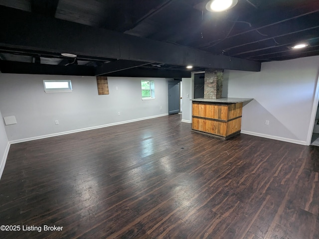 4100 Puppers Ct, Louisville, KY 40213 - basement featuring dark wood finished floors and baseboards